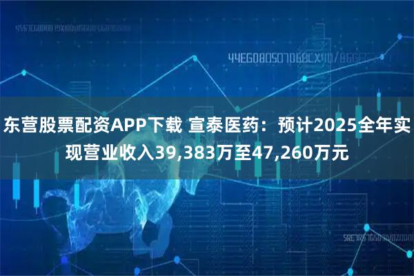 东营股票配资APP下载 宣泰医药：预计2025全年实现营业收入39,383万至47,260万元